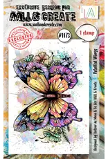 AALL & CREATE AALL & CREATE AUTOUR DE MWA #1173 PETALLED WINGS A7 CLEAR STAMP