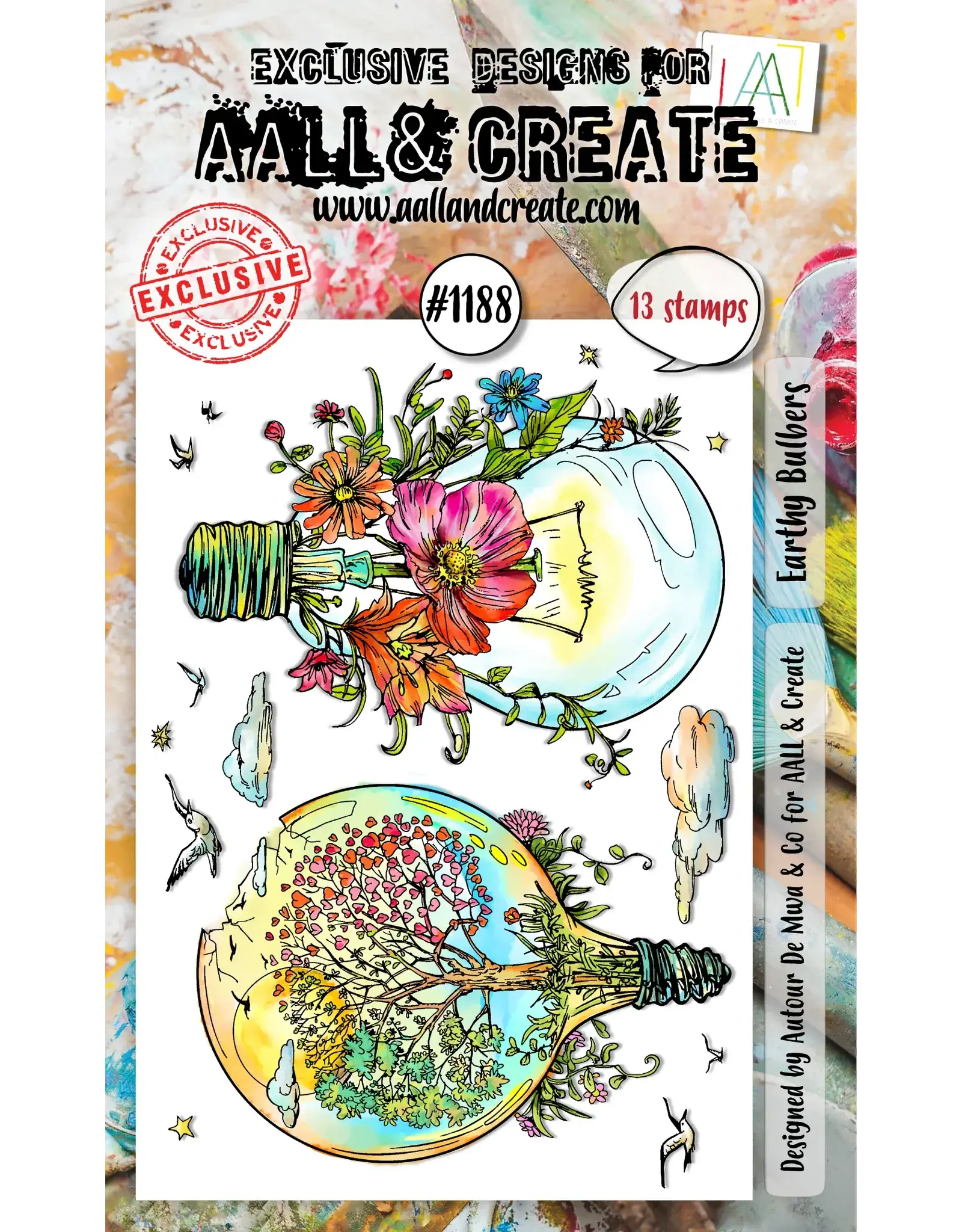 AALL & CREATE AALL & CREATE AUTOUR DE MWA #1188 EARTHY BULBERS A6 CLEAR STAMP SET