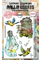 AALL & CREATE AALL & CREATE AUTOUR DE MWA #1189 GILDED SHATTERS A6 CLEAR STAMP SET