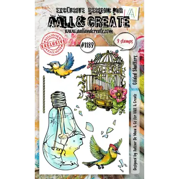 AALL & CREATE AALL & CREATE AUTOUR DE MWA #1189 GILDED SHATTERS A6 CLEAR STAMP SET
