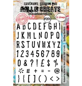 AALL & CREATE AALL & CREATE AUTOUR DE MWA #1204 SPELLING SPECTACLE A5 CLEAR STAMP SET