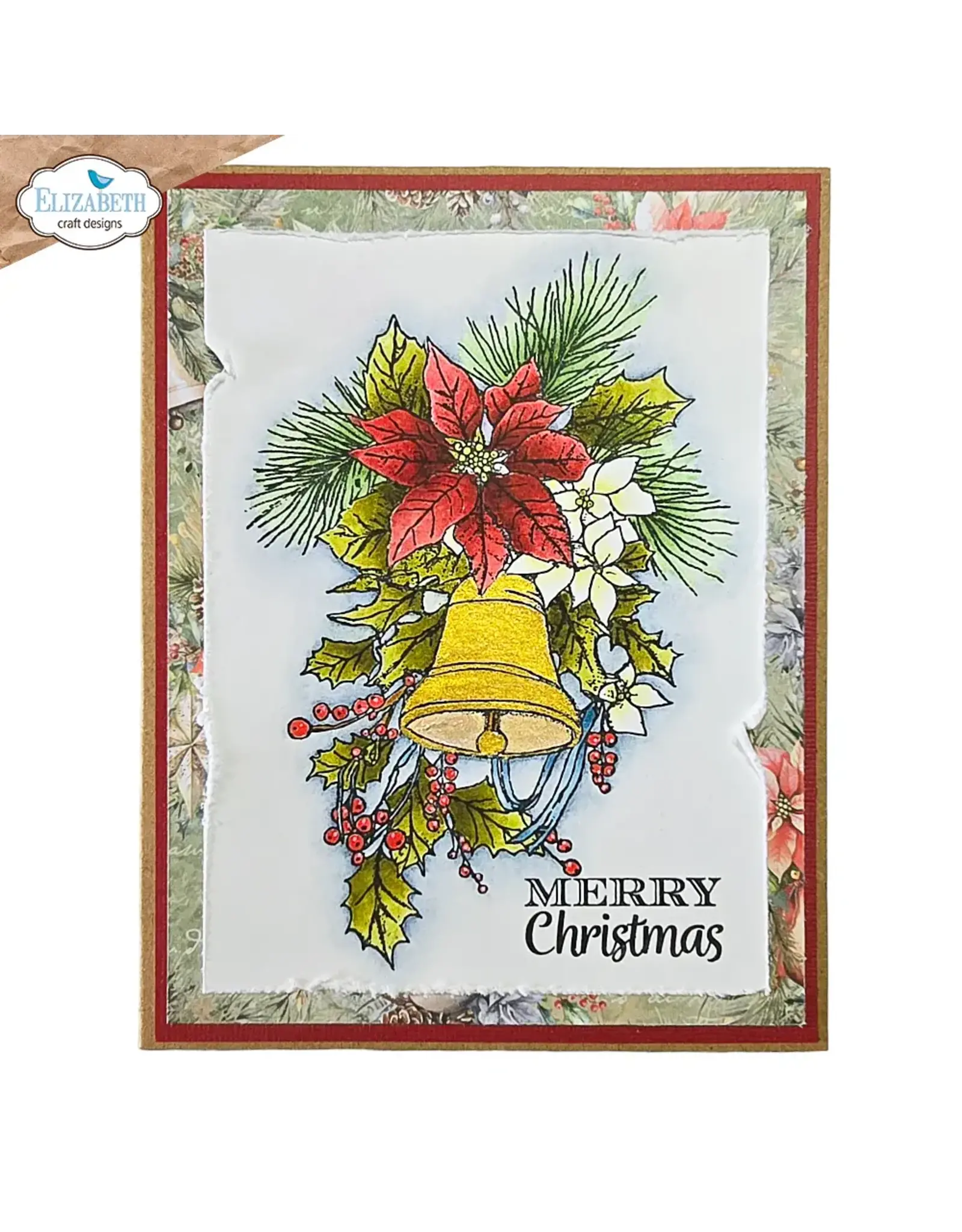 ELIZABETH CRAFT DESIGNS ELIZABETH CRAFT DESIGNS PAPER FLOWERS BY ANGELICA TURNER JOYOUS CHRISTMAS CLEAR STAMP SET