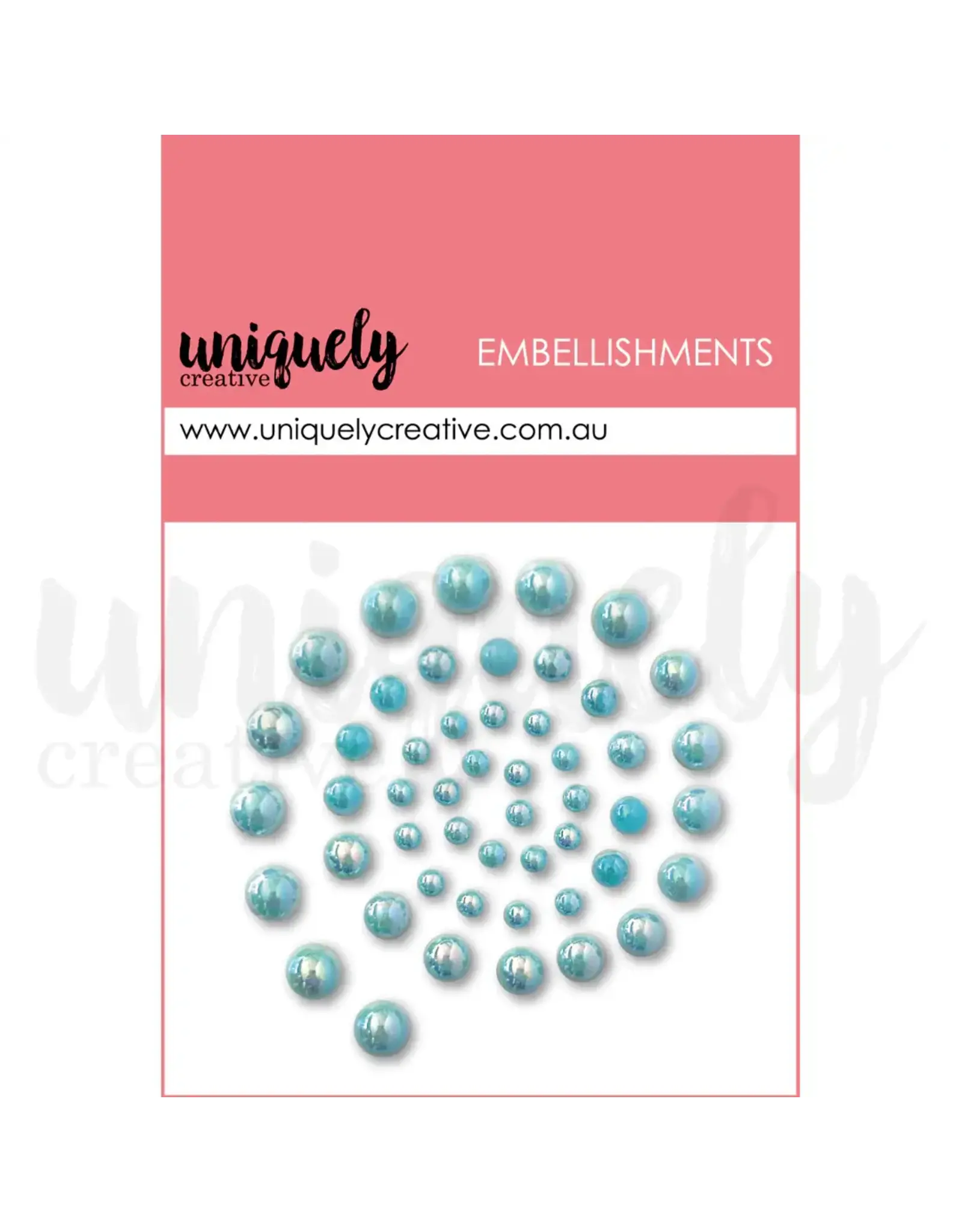 UNIQUELY CREATIVE LIGHT BLUE PEARLS EMBELLIES PEARL EMBELLISHMENTS