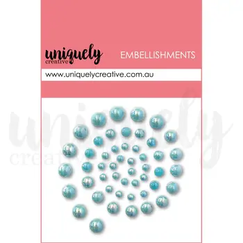 UNIQUELY CREATIVE UNIQUELY CREATIVE LIGHT BLUE PEARLS EMBELLIES PEARL EMBELLISHMENTS