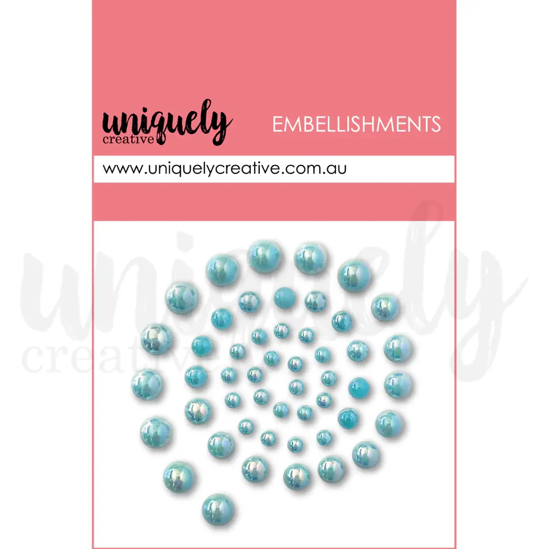 UNIQUELY CREATIVE UNIQUELY CREATIVE LIGHT BLUE PEARLS EMBELLIES PEARL EMBELLISHMENTS