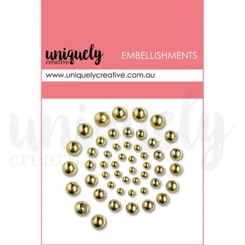 UNIQUELY CREATIVE UNIQUELY CREATIVE GOLD PEARLS EMBELLIES PEARL EMBELLISHMENTS