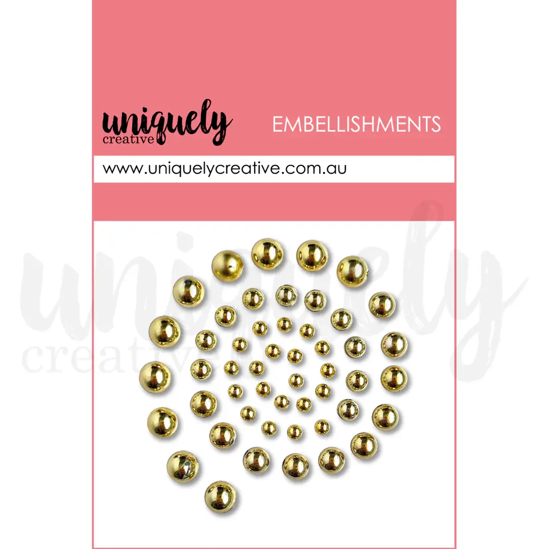 UNIQUELY CREATIVE UNIQUELY CREATIVE GOLD PEARLS EMBELLIES PEARL EMBELLISHMENTS