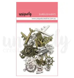 UNIQUELY CREATIVE UNIQUELY CREATIVE TRAVEL CHARMS METAL EMBELLISHMENTS