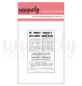 UNIQUELY CREATIVE UNIQUELY CREATIVE VINTAGE NEWSPAPER MINI CLEAR STAMP