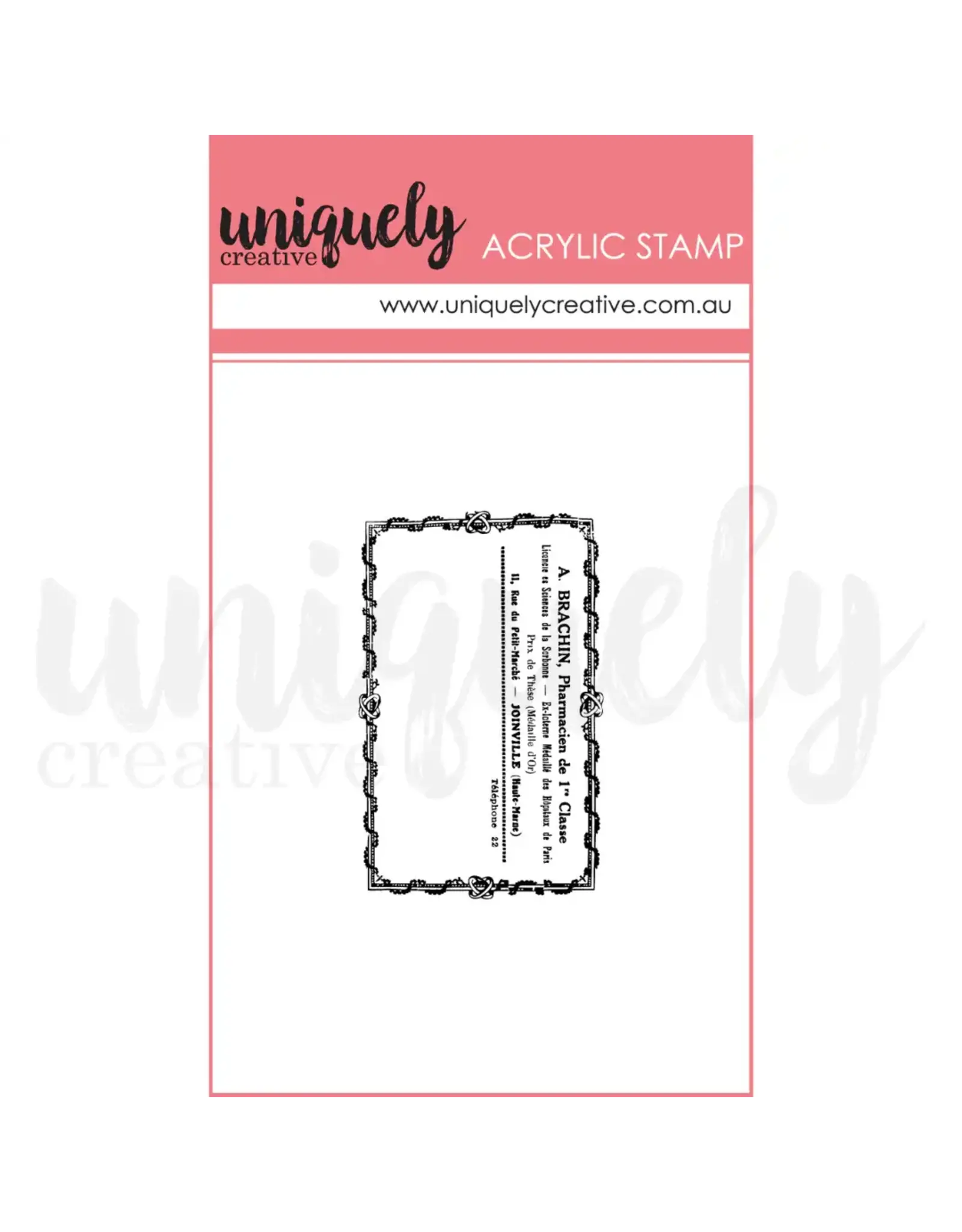 UNIQUELY CREATIVE UNIQUELY CREATIVE VINTAGE PHARMACY MINI CLEAR STAMP