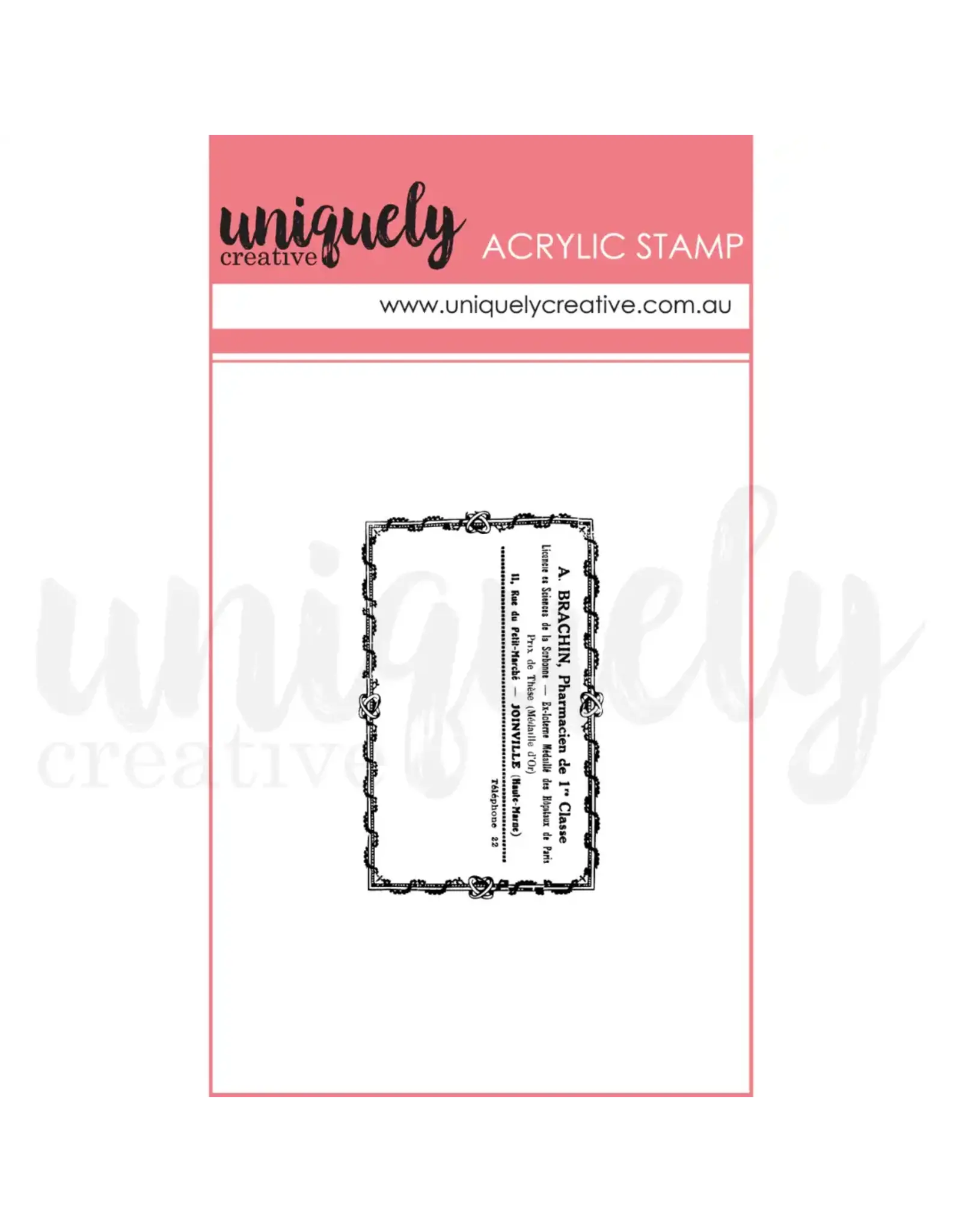 UNIQUELY CREATIVE VINTAGE PHARMACY MINI CLEAR STAMP