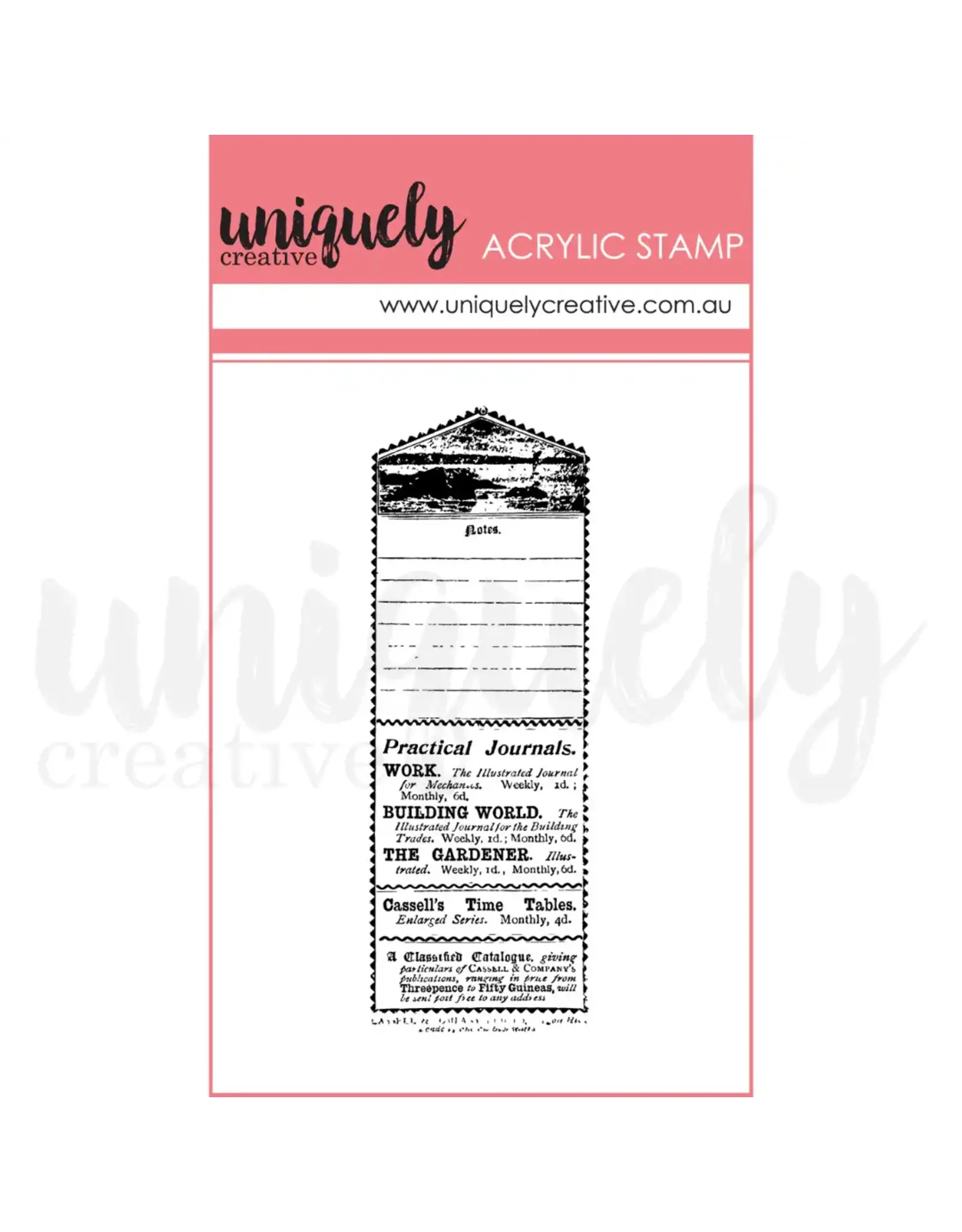 UNIQUELY CREATIVE UNIQUELY CREATIVE VINTAGE ADVERT MINI CLEAR STAMP