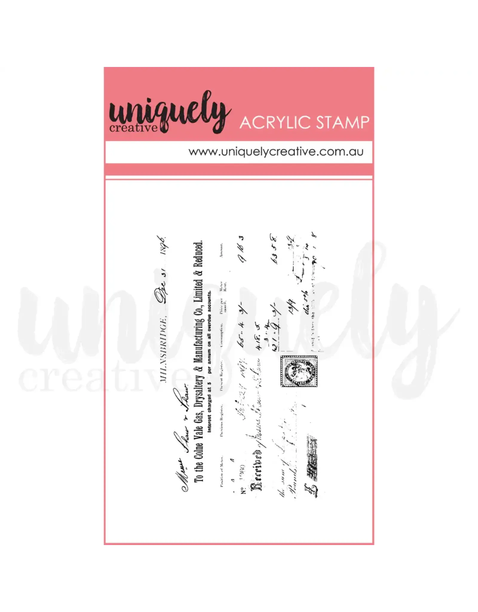 UNIQUELY CREATIVE UNIQUELY CREATIVE VINTAGE RECEIPT MINI CLEAR STAMP