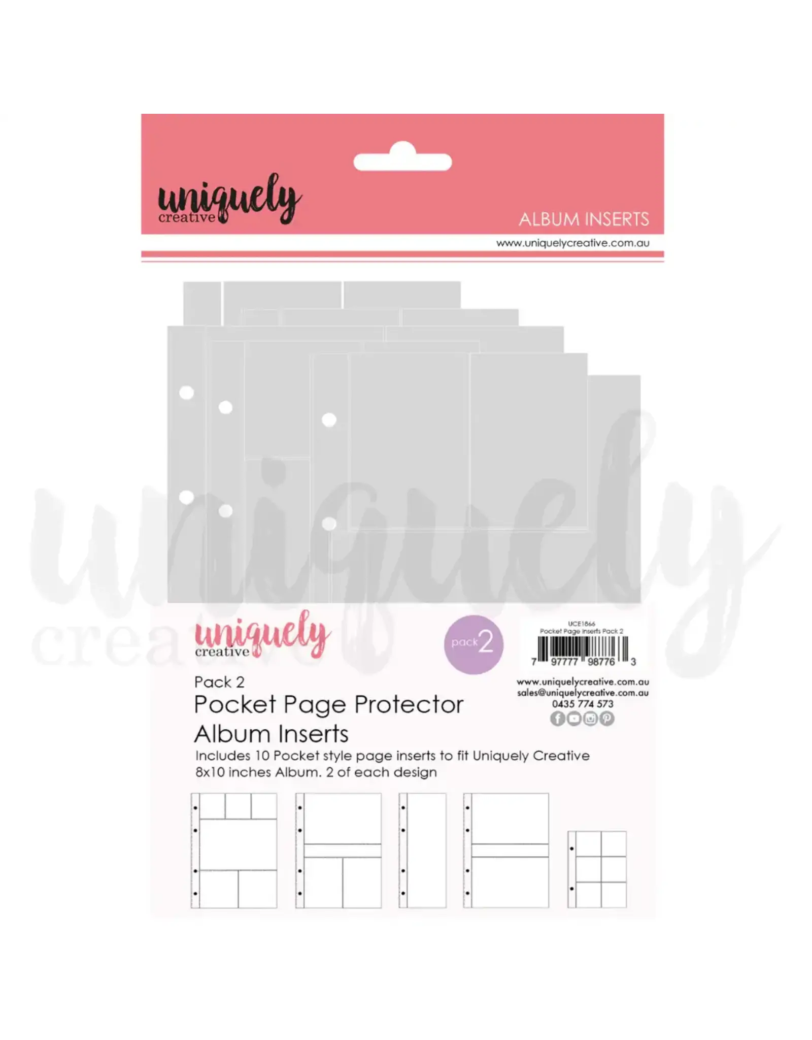 UNIQUELY CREATIVE UNIQUELY CREATIVE PACK 2 POCKET PAGE PROTECTOR ALBUM INSERTS