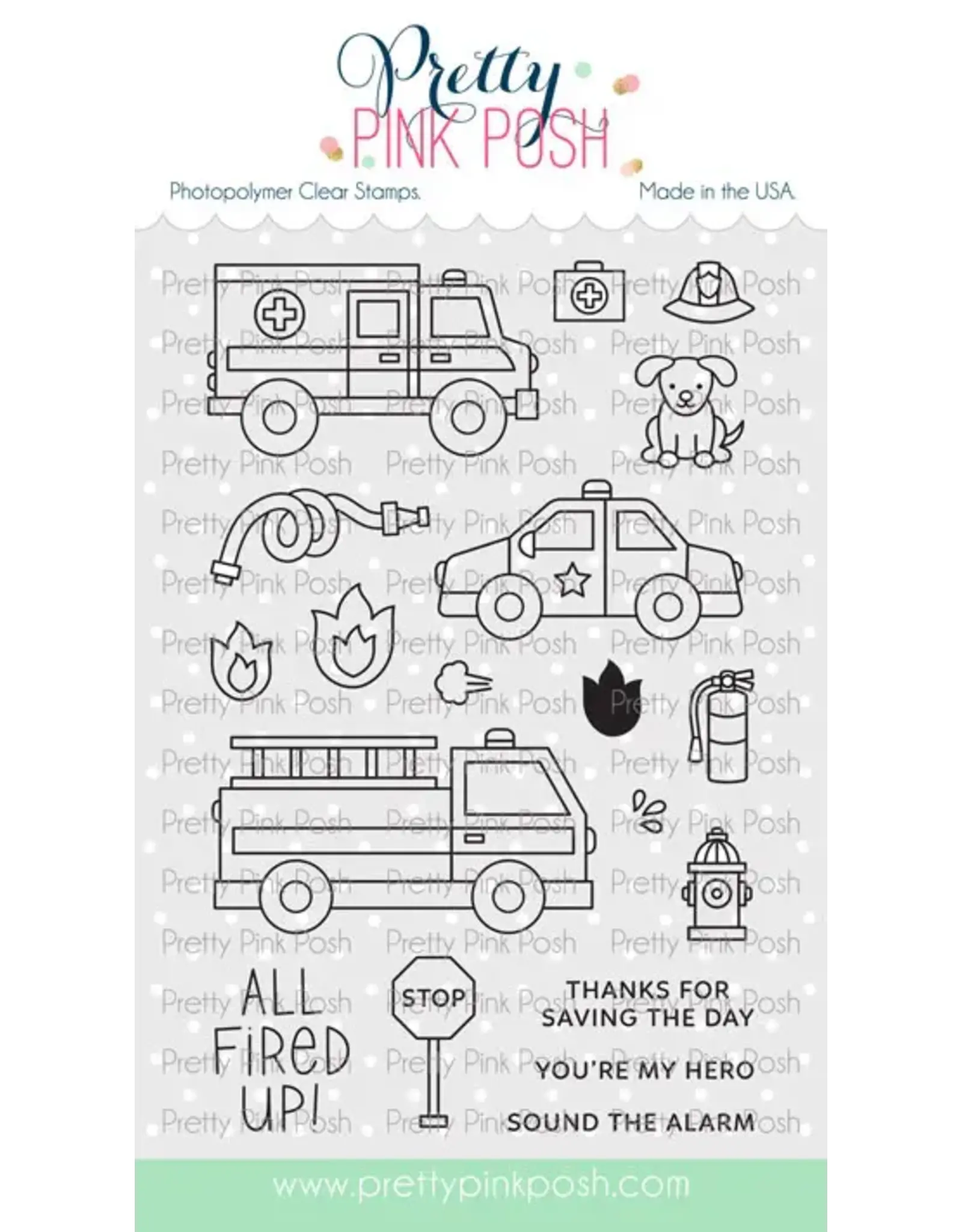 PRETTY PINK POSH PRETTY PINK POSH HELPER VEHICLES CLEAR STAMP SET