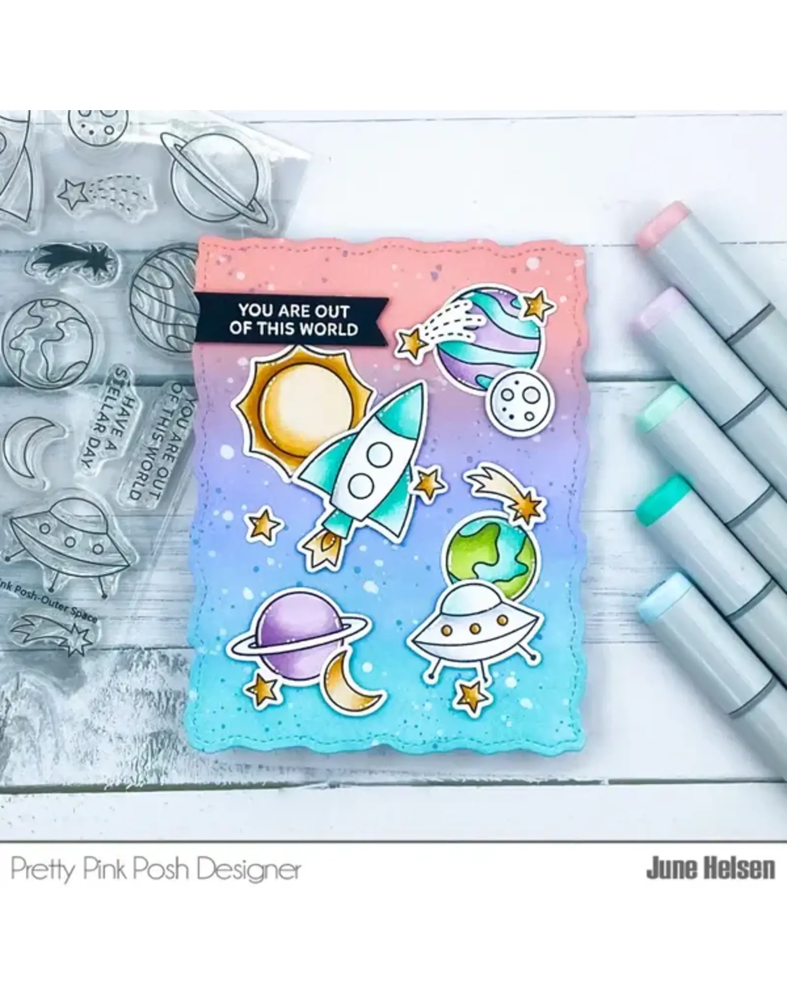 PRETTY PINK POSH PRETTY PINK POSH OUTER SPACE CLEAR STAMP SET