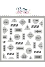 PRETTY PINK POSH PRETTY PINK POSH LAYERED STREET SIGNS STENCIL SET 2/PK