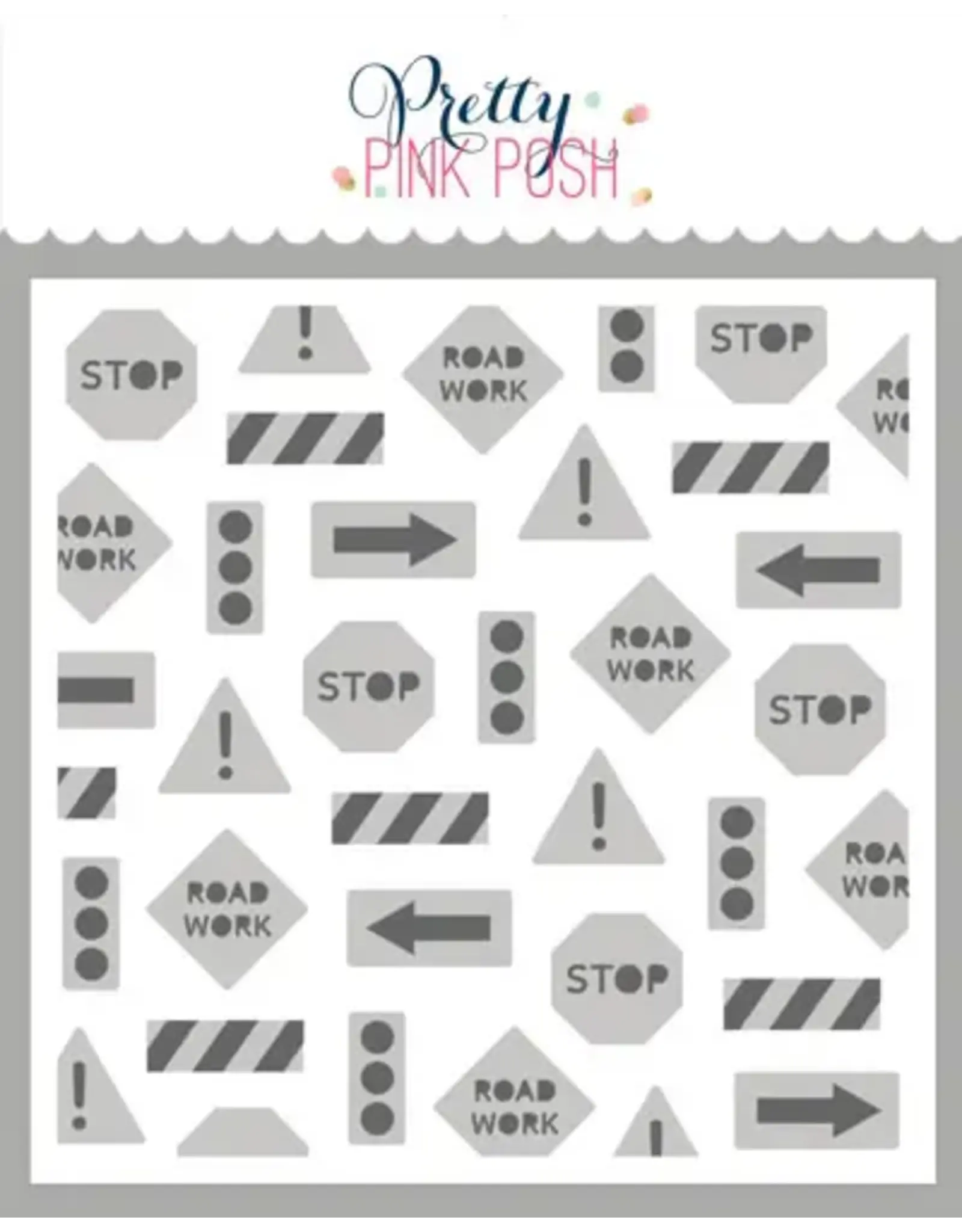 PRETTY PINK POSH PRETTY PINK POSH LAYERED STREET SIGNS STENCIL SET 2/PK