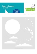 LAWN FAWN LAWN FAWN LAWN CLIPPINGS NIGHTTIME SKY 6x6  STENCIL