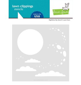 LAWN FAWN LAWN FAWN LAWN CLIPPINGS NIGHTTIME SKY 6x6  STENCIL