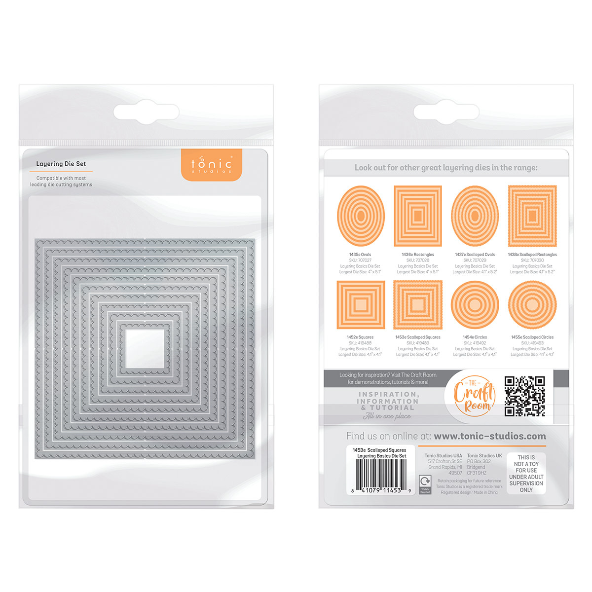 TONIC TONIC STUDIOS SCALLOPED SQUARES LAYERING DIE SET