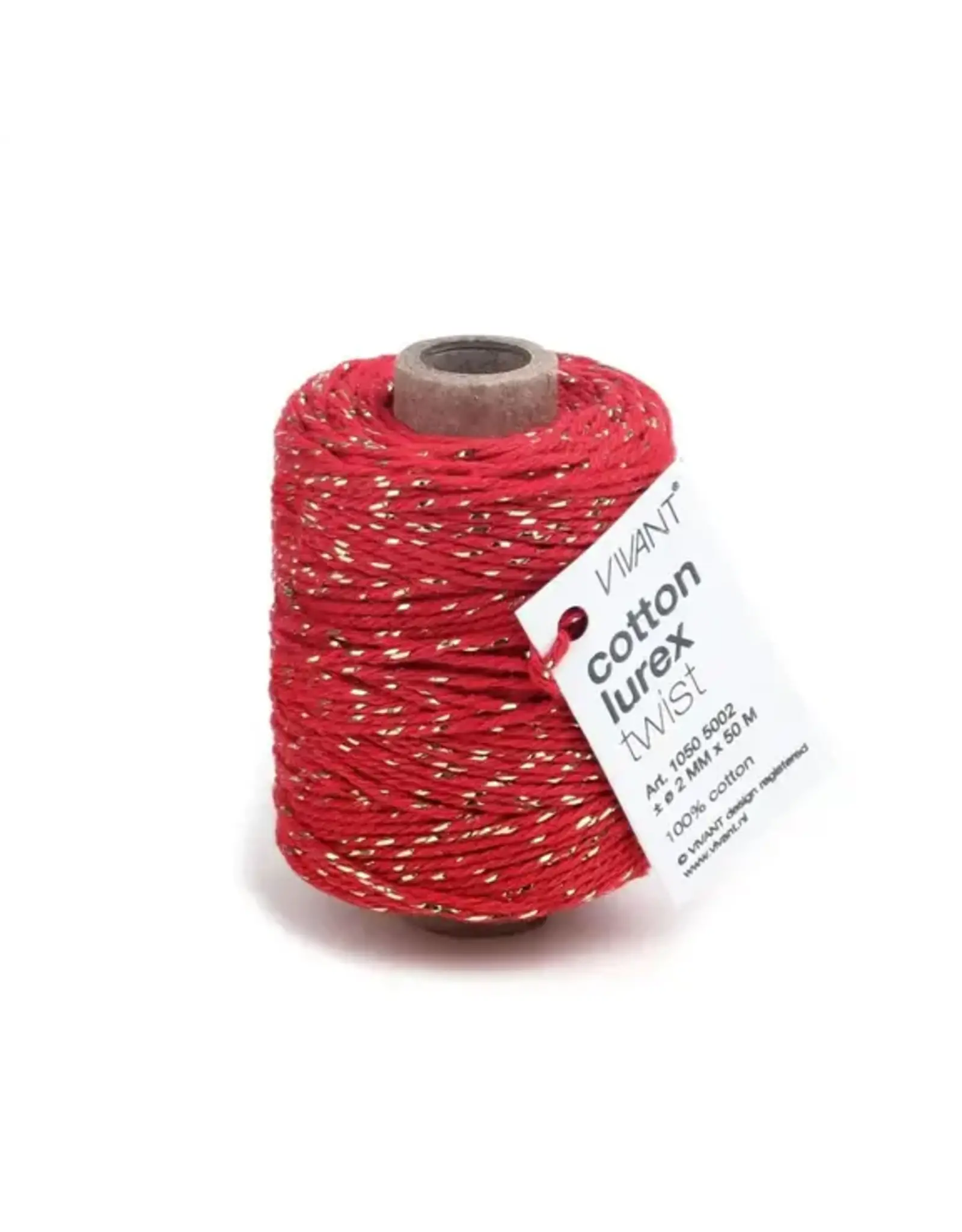 VIVANT VIVANT LUREX RED COTTON CORD 54.68 yrds