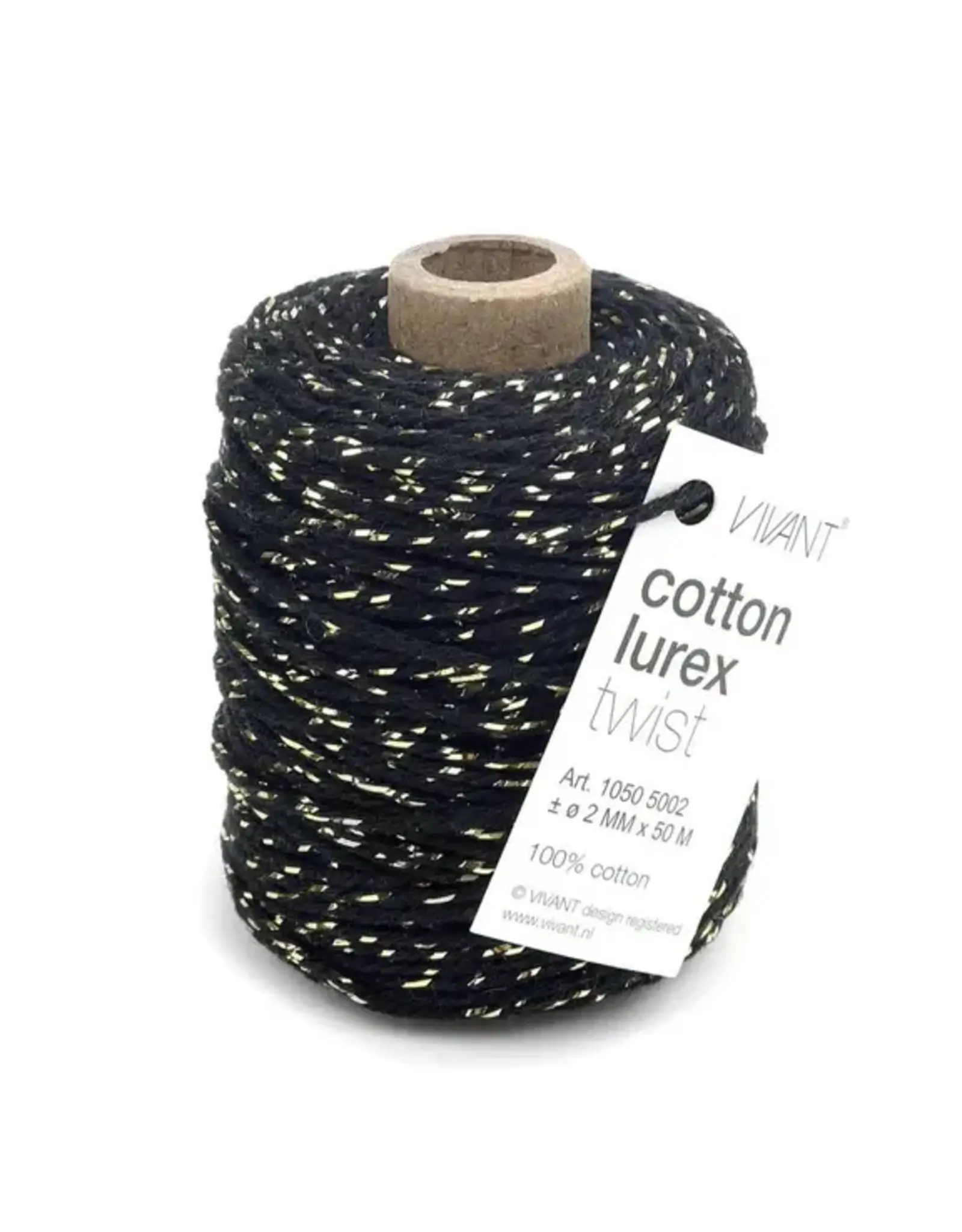 VIVANT VIVANT LUREX BLACK COTTON CORD 54 yrds