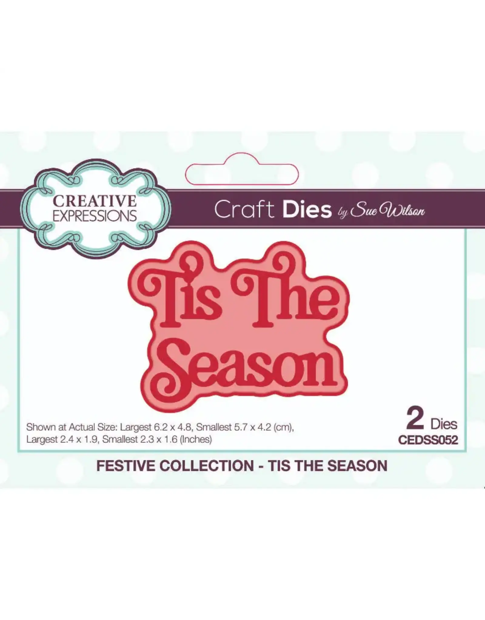 CREATIVE EXPRESSIONS CREATIVE EXPRESSIONS SUE WILSON FESTIVE COLLECTION - TIS THE SEASON SHADOWED SENTIMENTS DIE SET