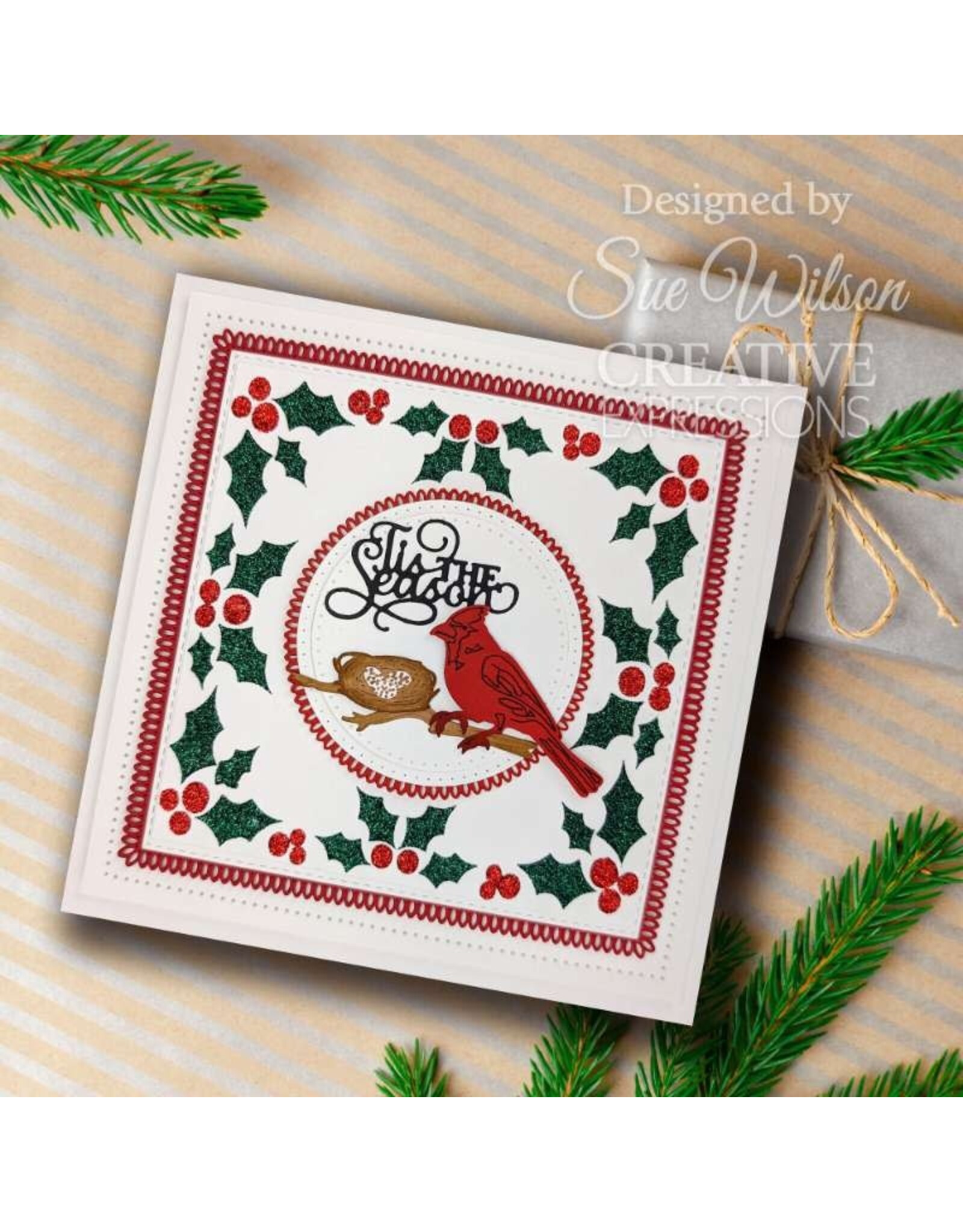 CREATIVE EXPRESSIONS CREATIVE EXPRESSIONS SUE WILSON FESTIVE COLLECTION - TIS THE SEASON SHADOWED SENTIMENTS DIE SET