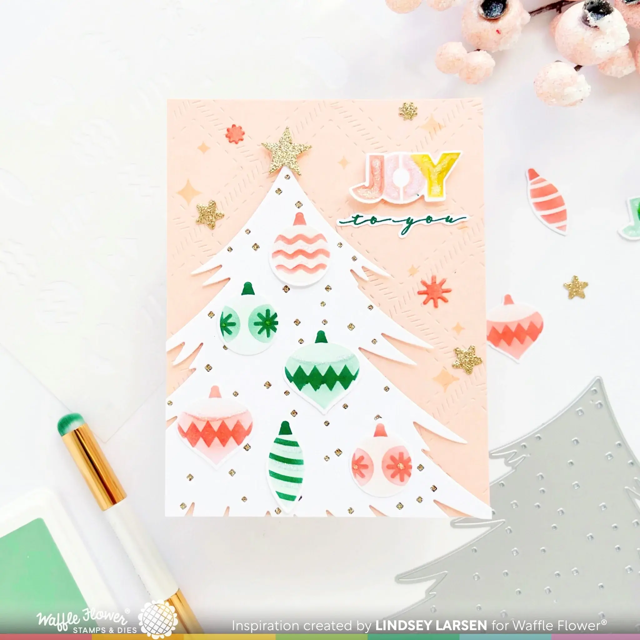 WAFFLE FLOWER WAFFLE FLOWER OVERLAPPING CHRISTMAS ADDITIONS CLEAR STAMP SET