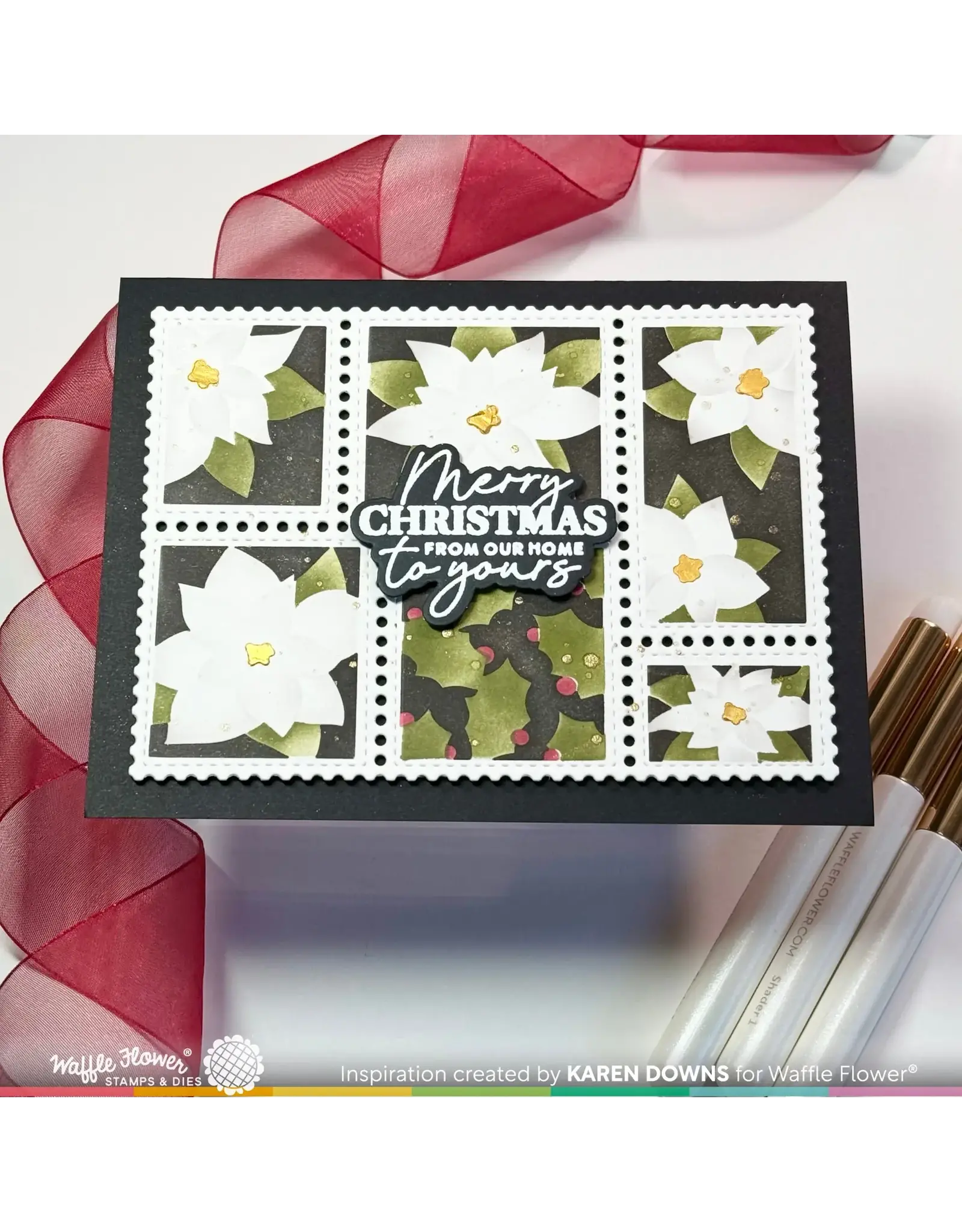 WAFFLE FLOWER WAFFLE FLOWER FAMILY CHRISTMAS SENTIMENTS MATCHING DIE SET