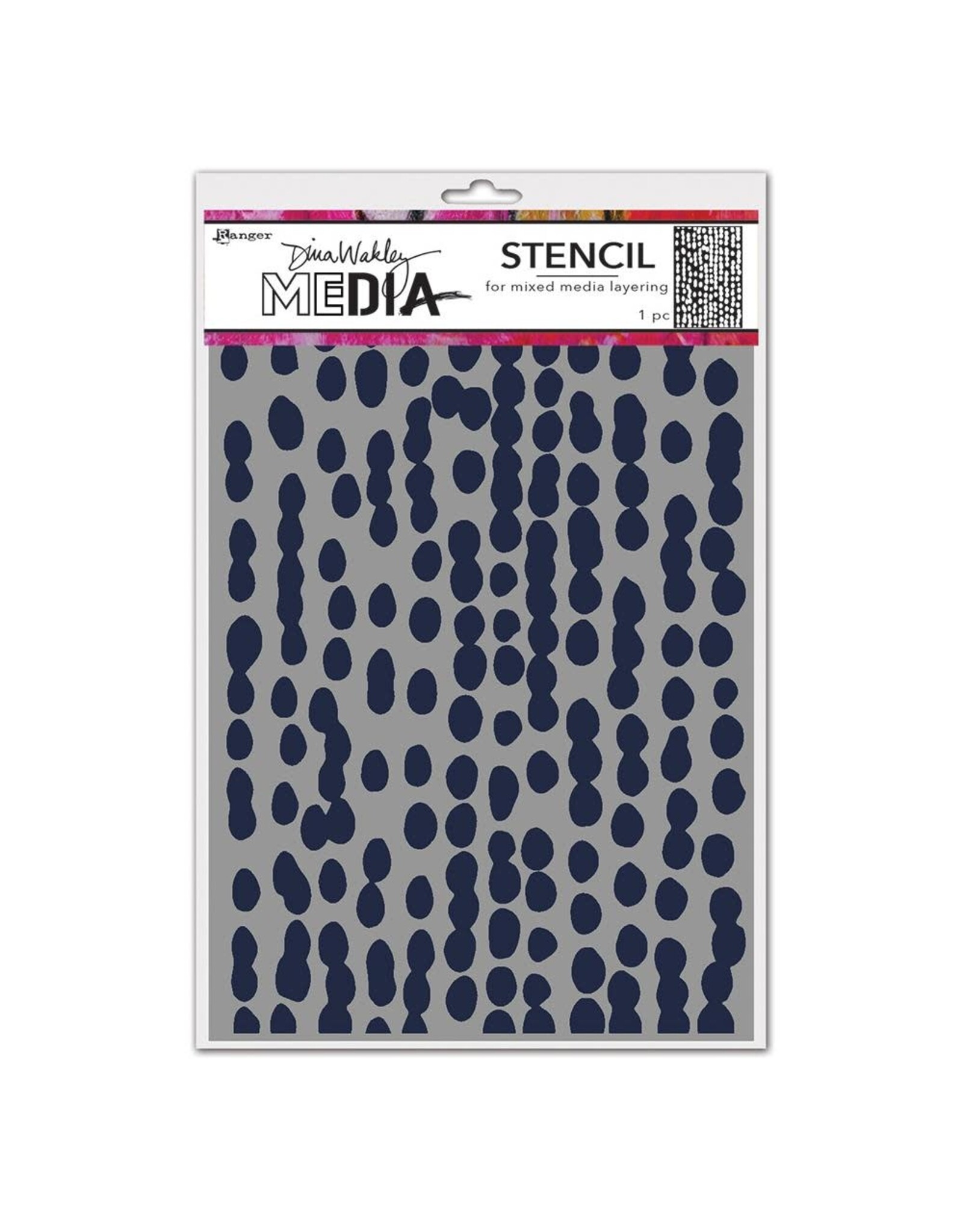 RANGER RANGER DINA WAKLEY MEDIA STENCIL MUSHY DOTS 9"X6"