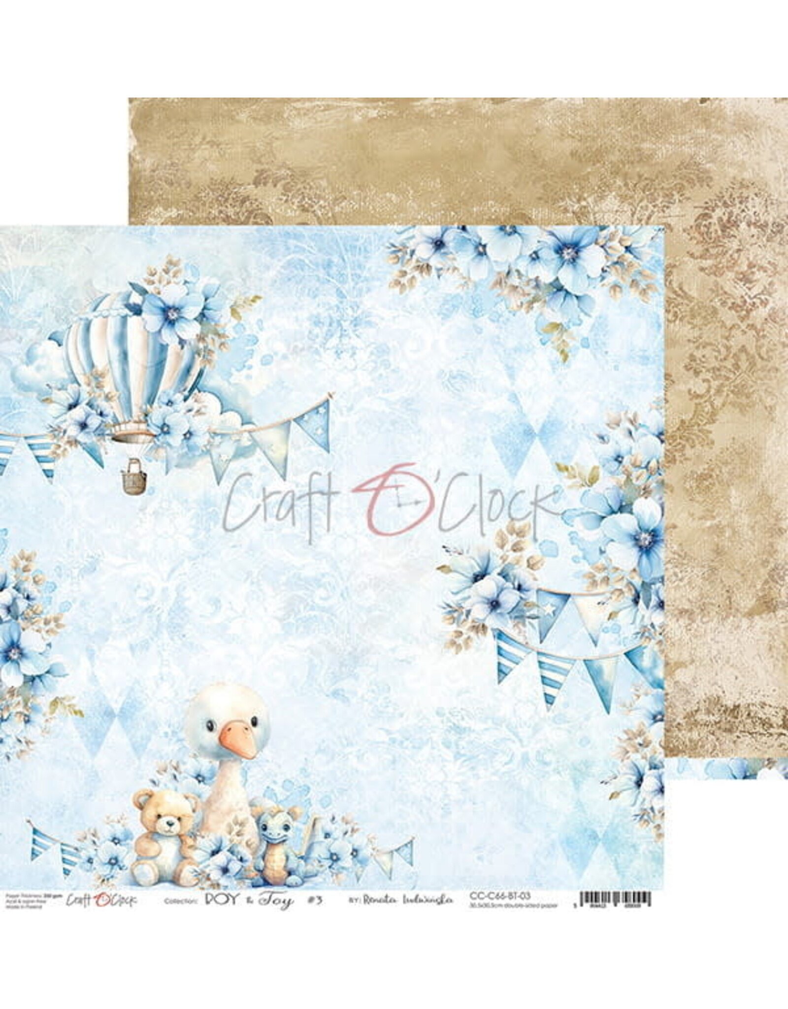 CRAFT O'CLOCK CRAFT O'CLOCK BOY & TOY 12x12 PAPER PACK