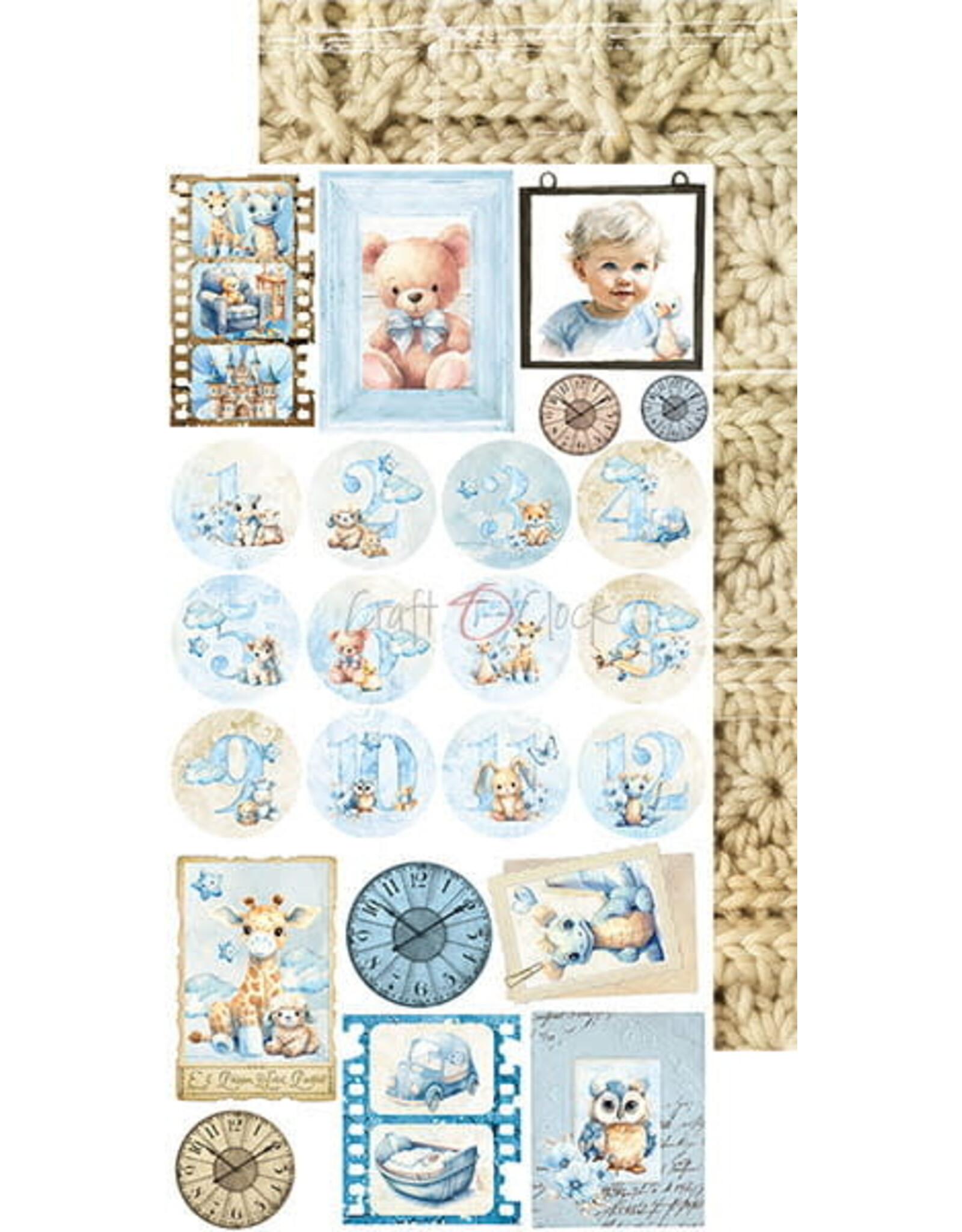 CRAFT O'CLOCK CRAFT O'CLOCK BOY & TOY EXTRAS SET-MIX 6x12  COLLECTION PACK 18 SHEETS