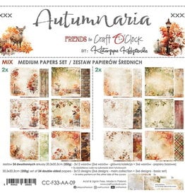 CRAFT O'CLOCK CRAFT O'CLOCK AUTUMNARIA 8x8 MEDIUM-MIX PAPERS SET 24 SHEETS