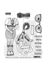 RANGER DYLUSIONS THOUGHTS IN MY HEAD 8.5x7 CLING STAMP SET