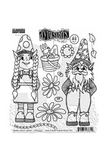 RANGER DYLUSIONS GNOME SWEET GNOME 8.5x7 CLING STAMP SET