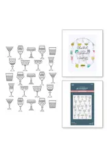 SPELLBINDERS SPELLBINDERS BETTERPRESS HAPPY HOUR COLLECTION CLASSY GLASSES PRESS PLATE