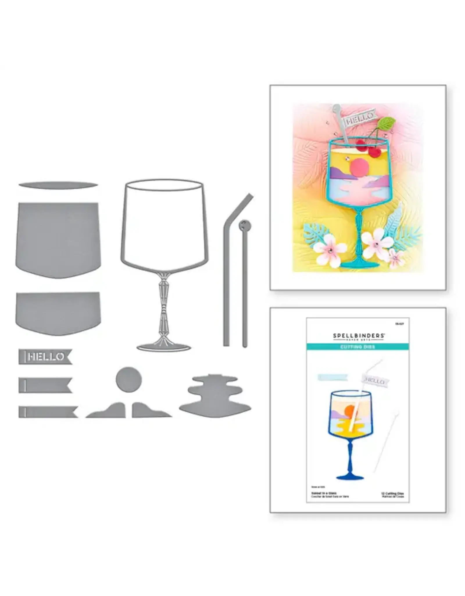 SPELLBINDERS SPELLBINDERS HAPPY HOUR COLLECTION SUNSET IN A GLASS ETCHED DIE SET