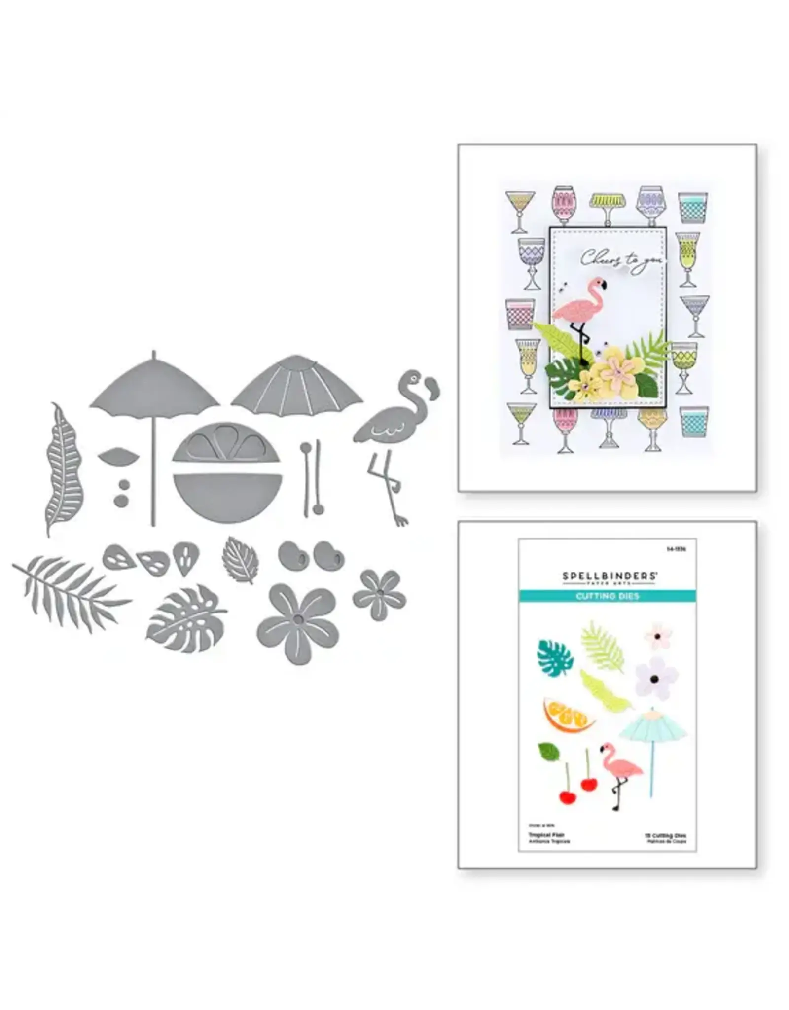 SPELLBINDERS SPELLBINDERS HAPPY HOUR COLLECTION TROPICAL FLAIR ETCHED DIE SET