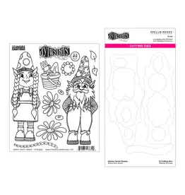 SPELLBINDERS SPELLBINDERS DYAN REAVELEY GNOME SWEET GNOME CLING STAMP AND DIE BUNDLE