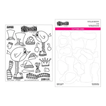SPELLBINDERS SPELLBINDERS DYAN REAVELEY ROBIN COUTURE CLING STAMP AND DIE BUNDLE