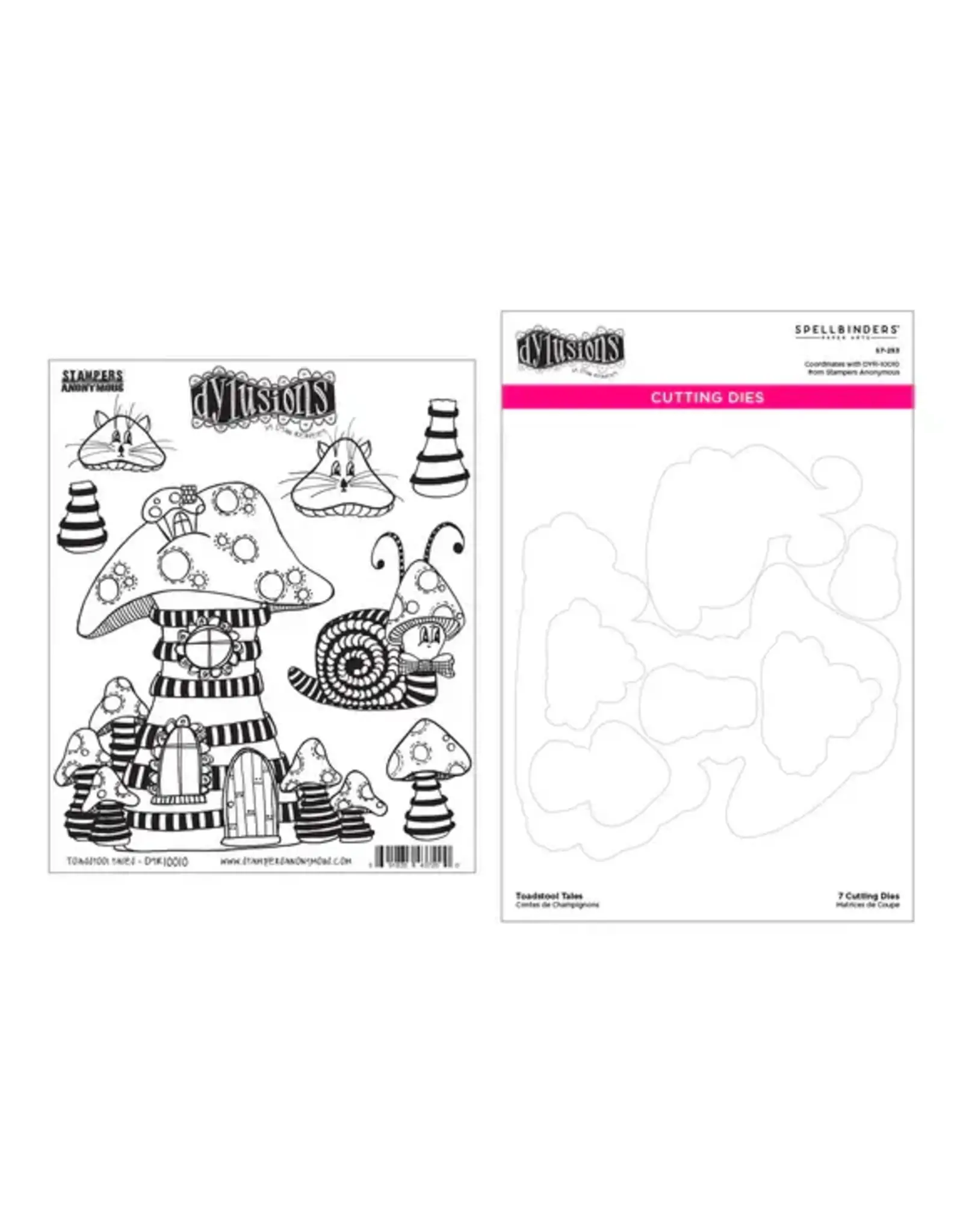 SPELLBINDERS SPELLBINDERS DYAN REAVELEY TOADSTOOL TALES CLING STAMP AND DIE BUNDLE