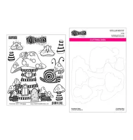 SPELLBINDERS SPELLBINDERS DYAN REAVELEY TOADSTOOL TALES CLING STAMP AND DIE BUNDLE