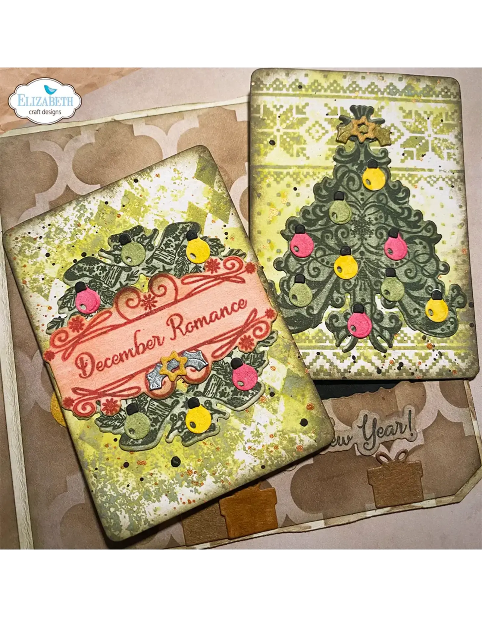 ELIZABETH CRAFT DESIGNS ELIZABETH CRAFT DESIGNS ART JOURNAL SPECIALS BY DEVID DECEMBER ROMANCE CLEAR STAMP SET & DIE SET