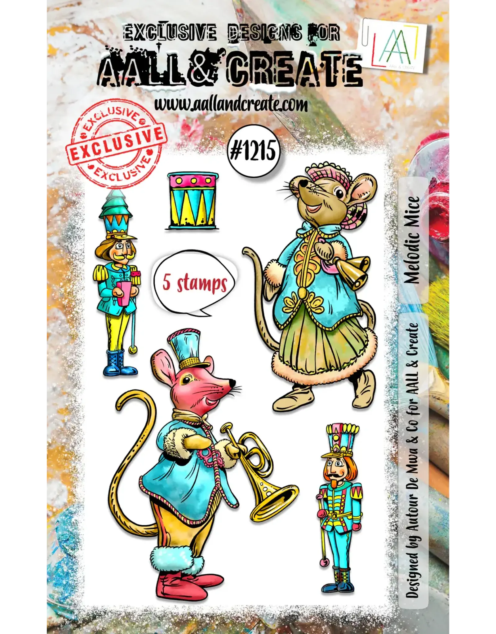 AALL & CREATE AALL & CREATE AUTOUR DE MWA #1215 MELODIC MICE A7 CLEAR STAMP
