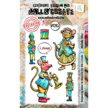 AALL & CREATE AALL & CREATE AUTOUR DE MWA #1215 MELODIC MICE A7 CLEAR STAMP