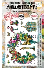 AALL & CREATE AALL & CREATE AUTOUR DE MWA #1222 RIBBONED WREATH DELIGHT A6 CLEAR STAMP SET