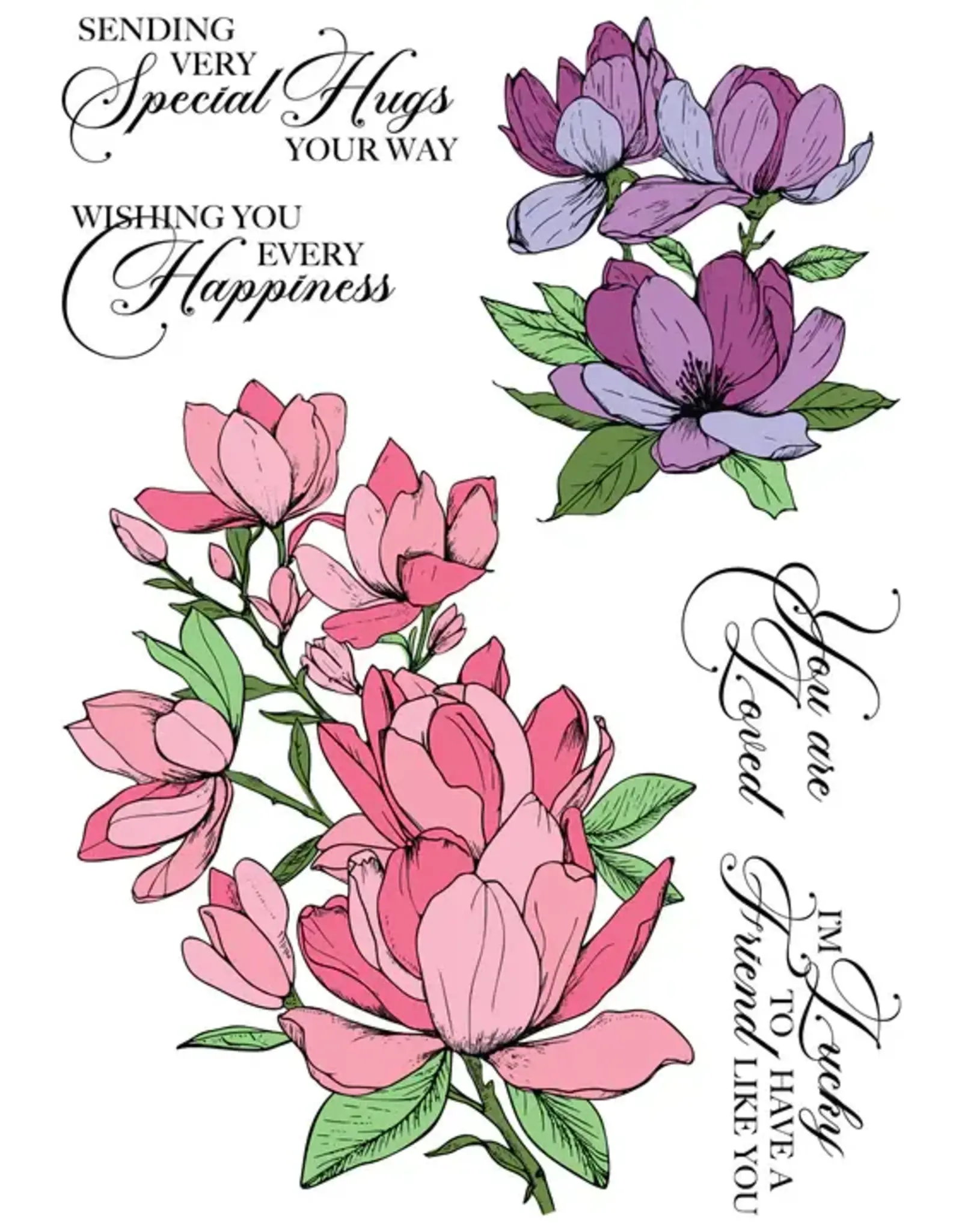 LDRS CREATIVE LDRS CREATIVE SWEET MAGNOLIAS 6x8 CLEAR STAMP SET