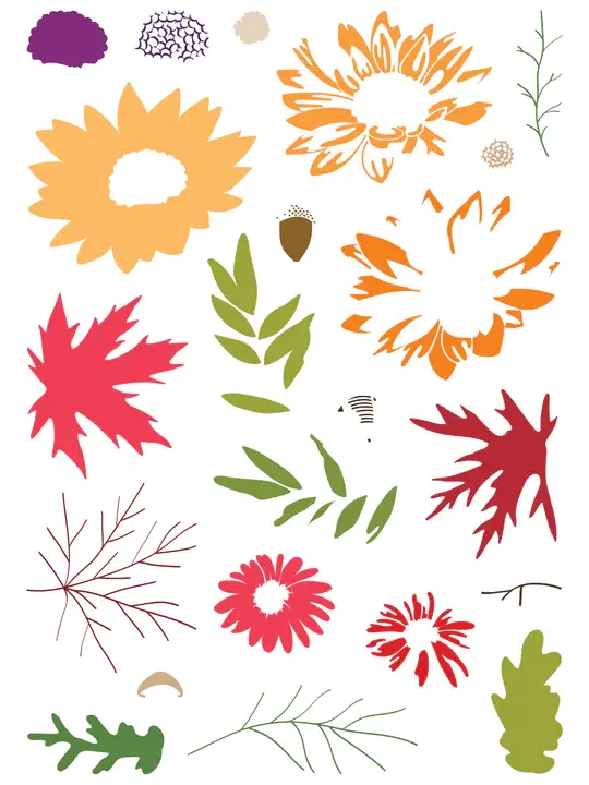 LDRS CREATIVE LDRS CREATIVE AUTUMN BLOOMS 6x8 LAYERING STAMP SET
